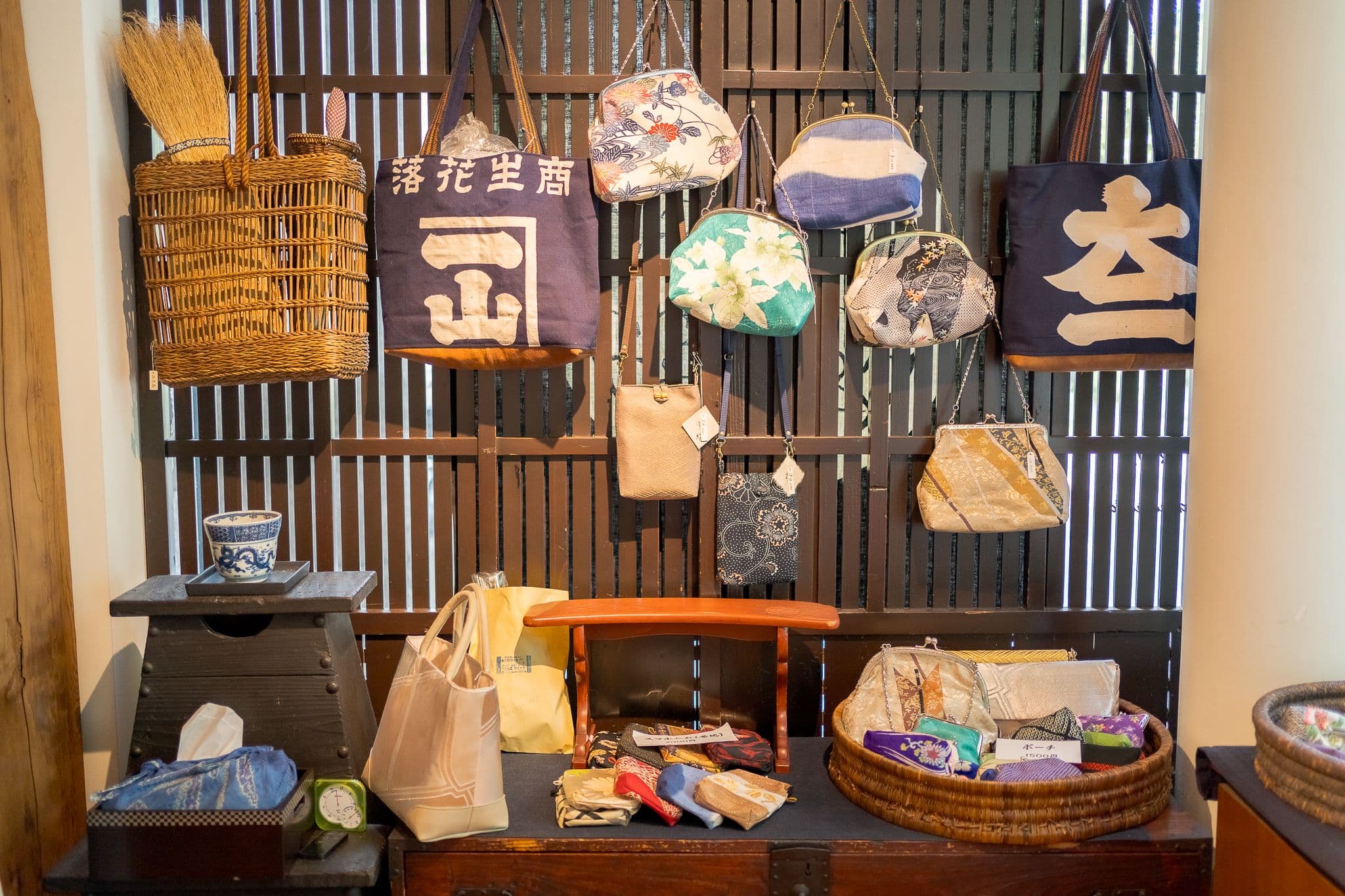 Bags, purses and other products made from repurposed fabrics from Japanese kimonos